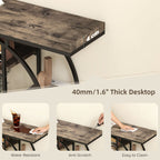 Console Table with Storage Shelves, Industrial