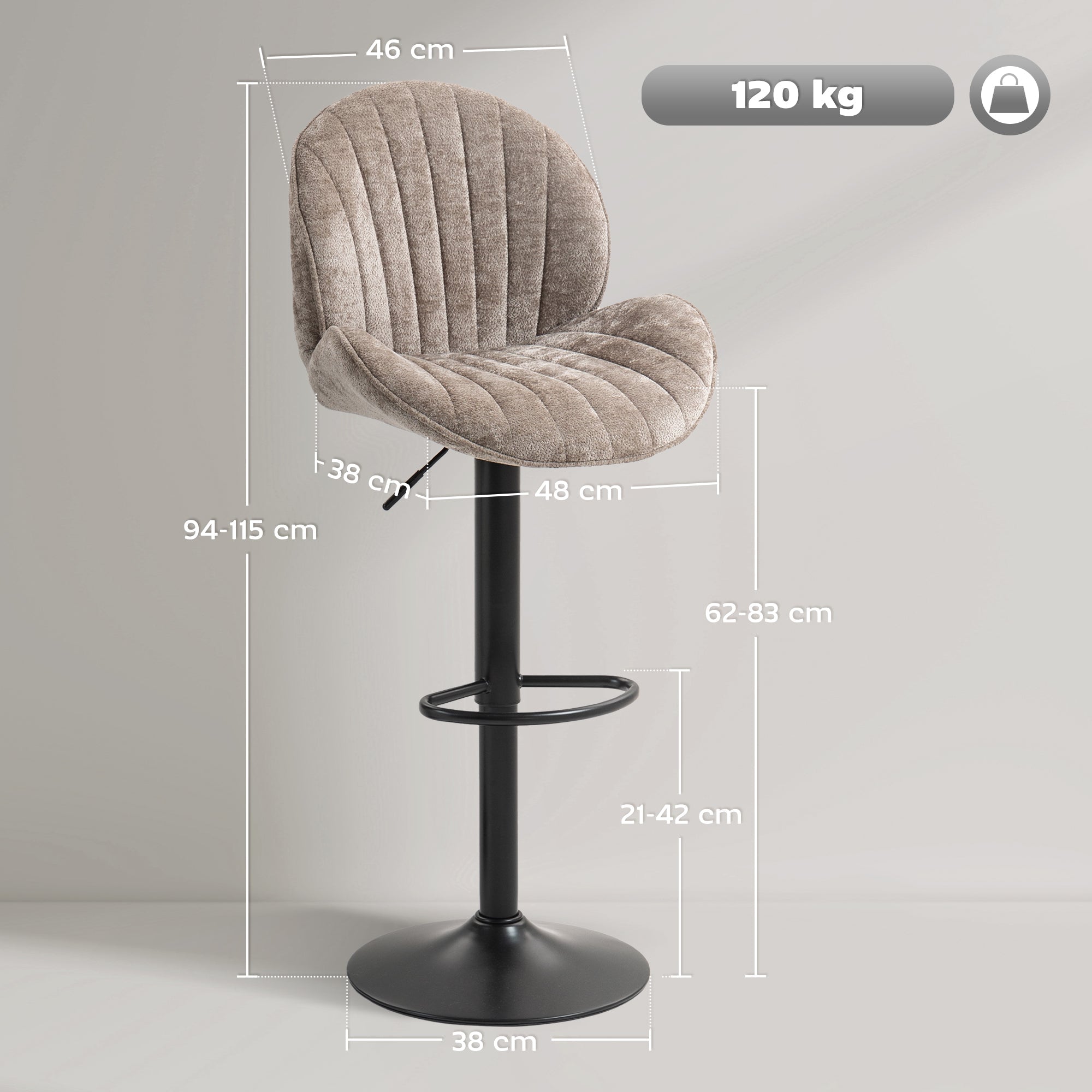 Adjustable Bar Stools for Kitchen Island - Set of 2